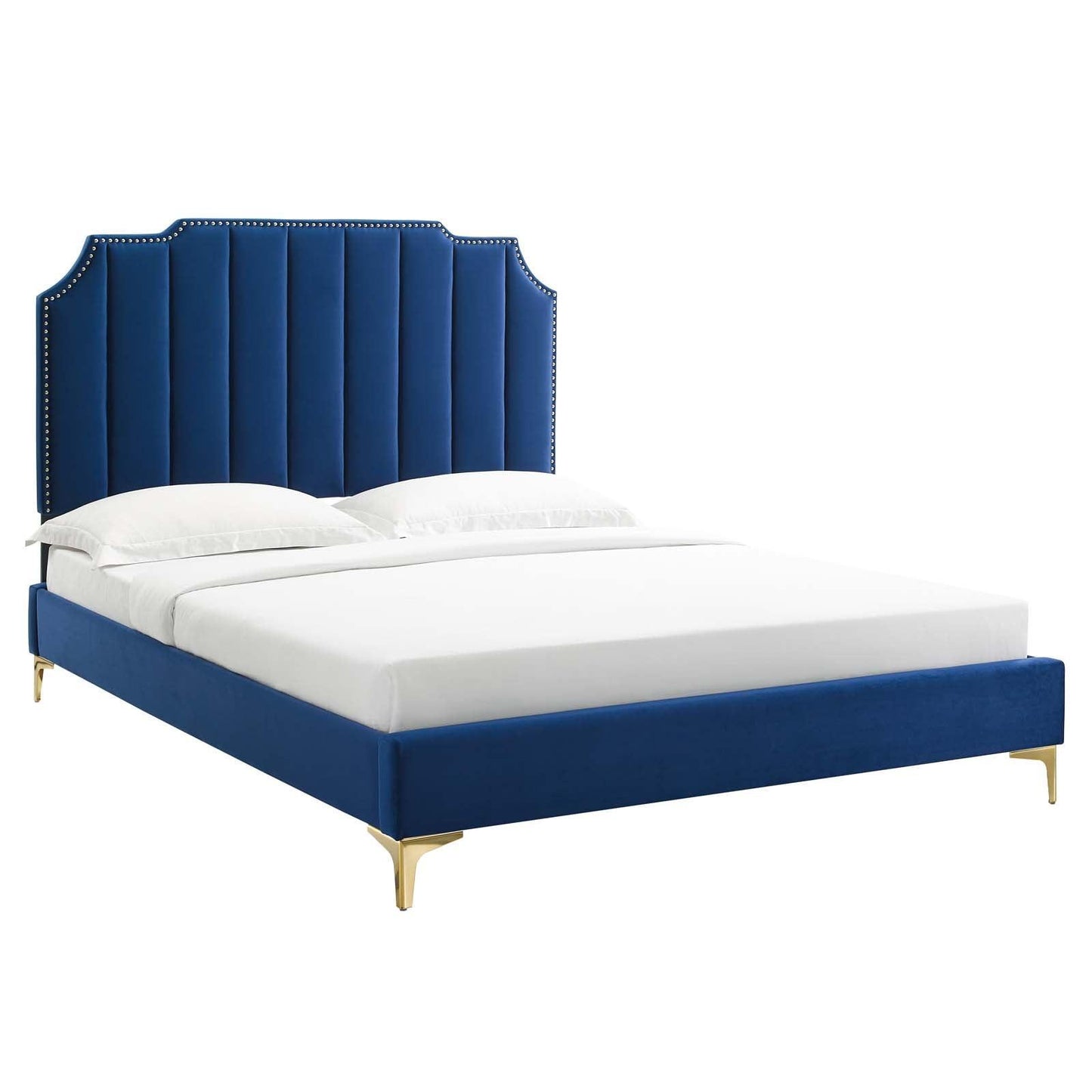 Modway Colette King Performance Velvet Platform Bed FredCo
