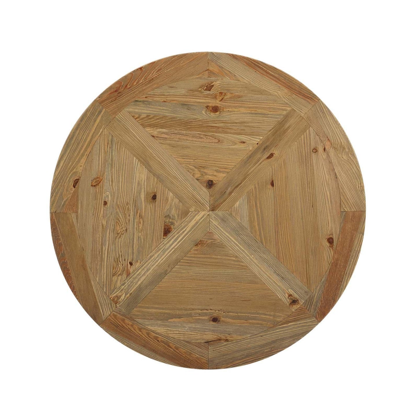 Modway Column 47" Round Pine Wood Dining Table FredCo