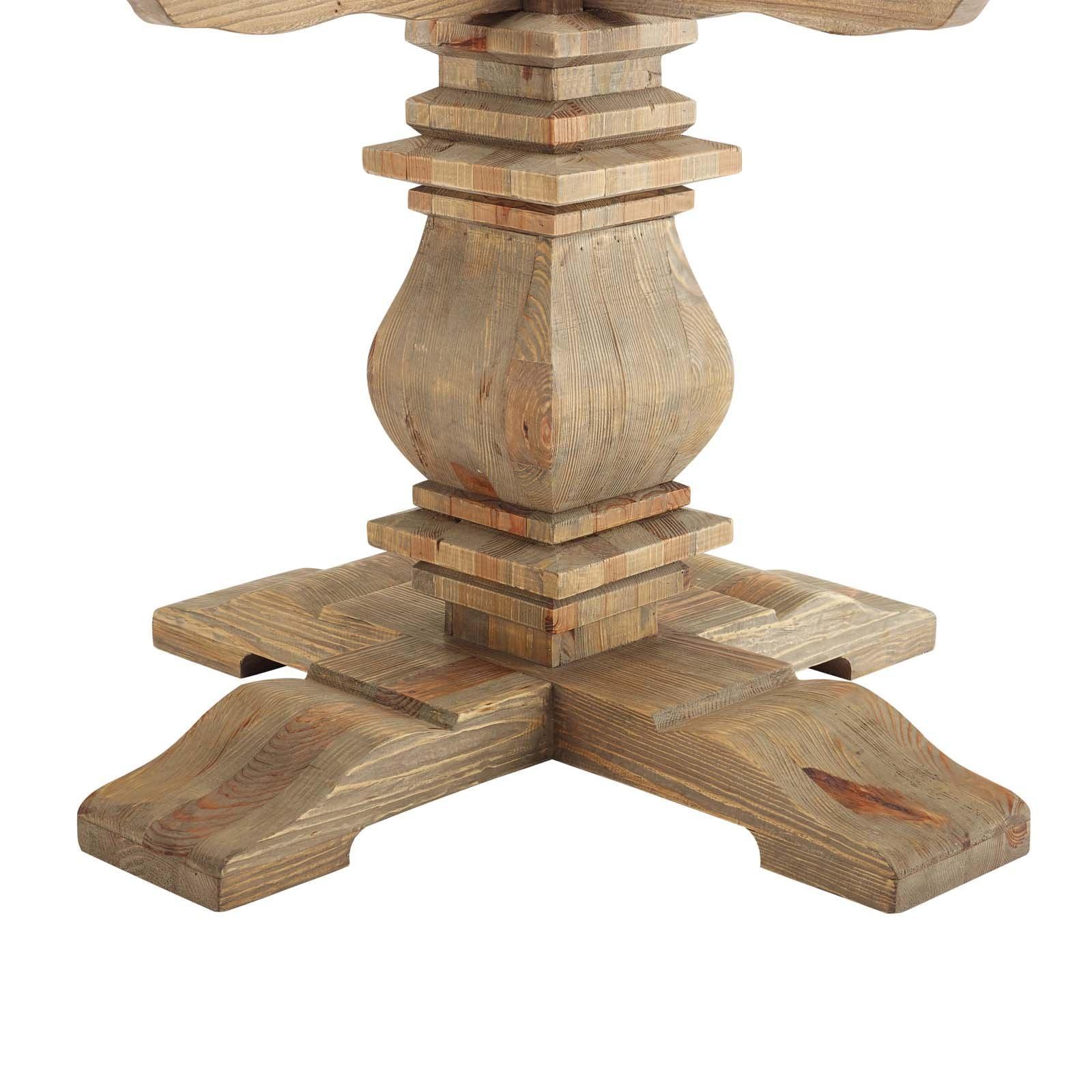 Modway Column 71" Round Pine Wood Dining Table FredCo