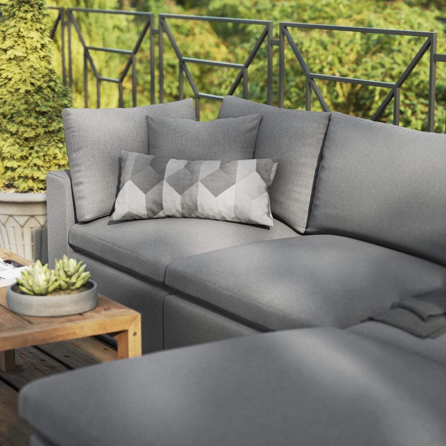 Modway Commix 4-Piece Outdoor Patio Sectional Sofa FredCo