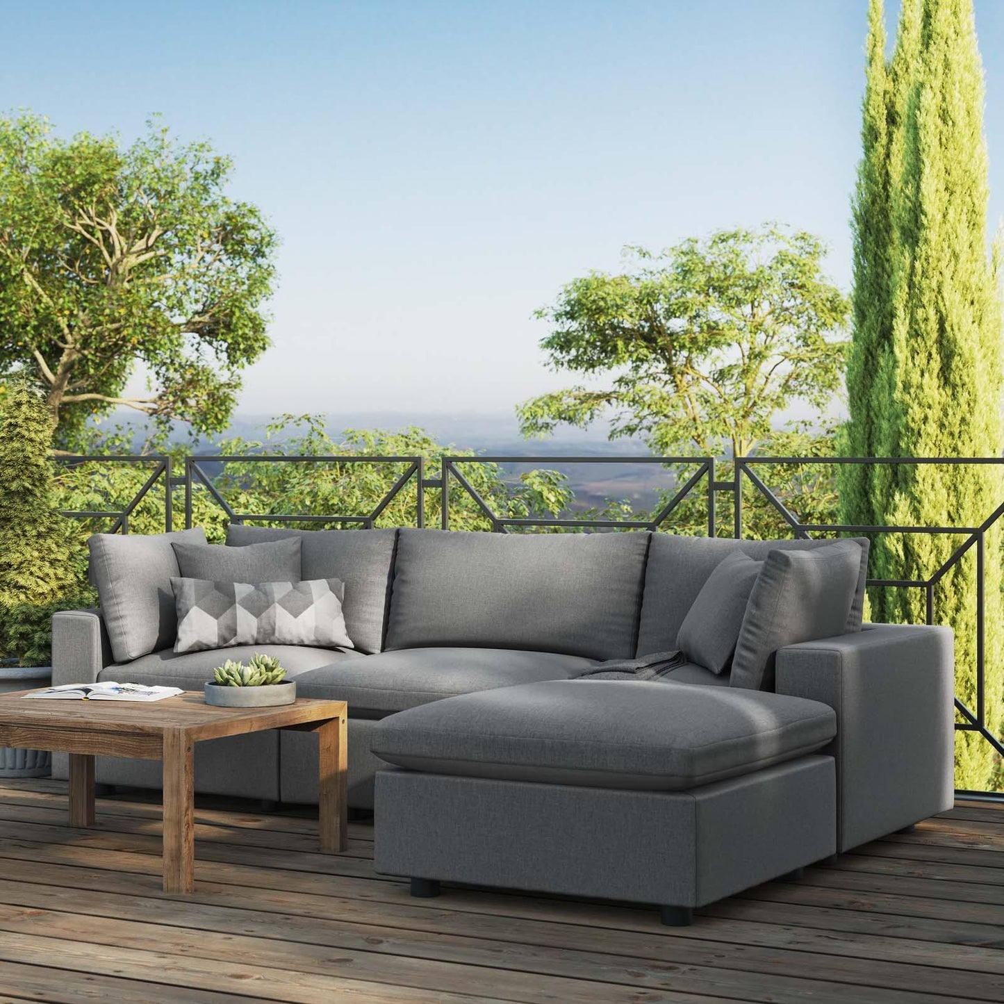 Modway Commix 4-Piece Outdoor Patio Sectional Sofa FredCo
