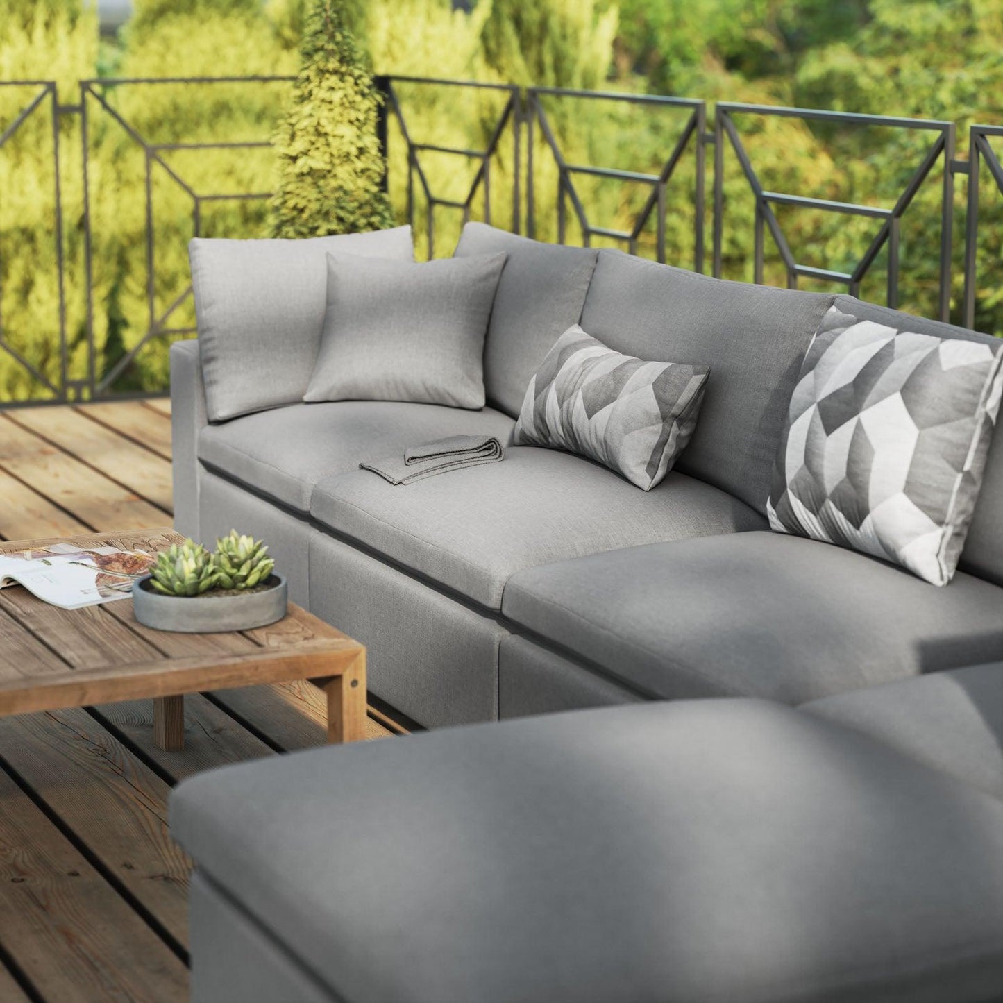 Modway Commix 5-Piece Outdoor Patio Sectional Sofa FredCo