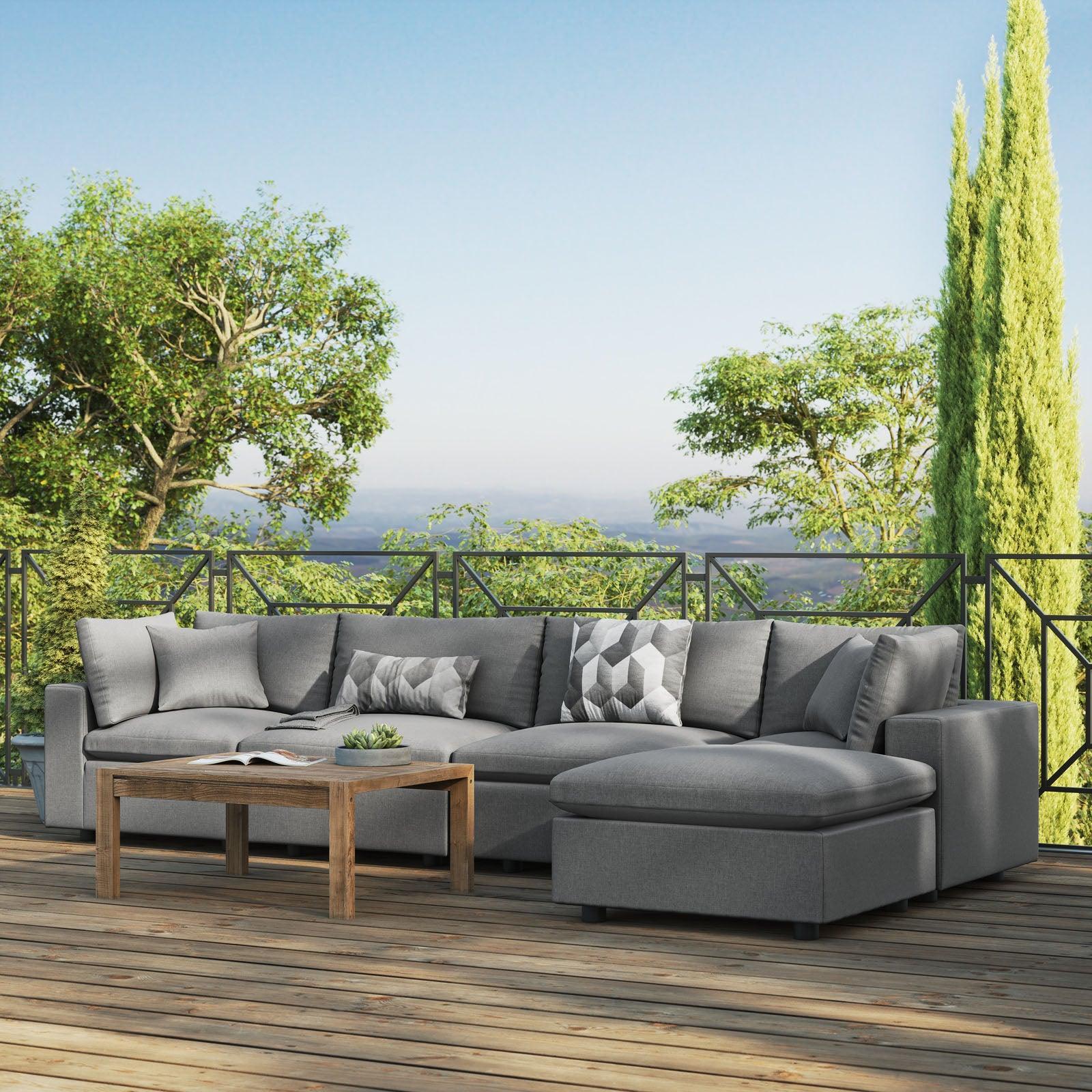 Modway Commix 5-Piece Outdoor Patio Sectional Sofa FredCo