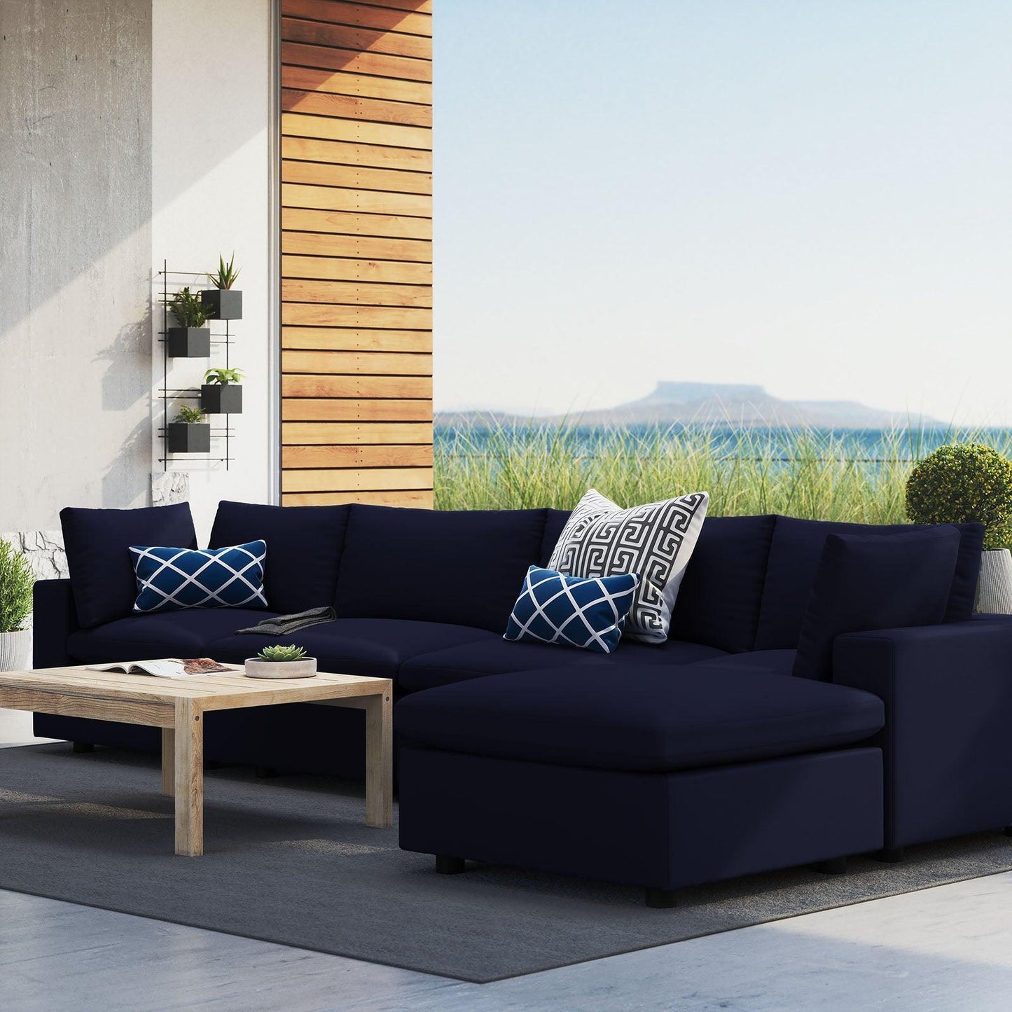 Modway Commix 5-Piece Sunbrella® Outdoor Patio Sectional Sofa FredCo