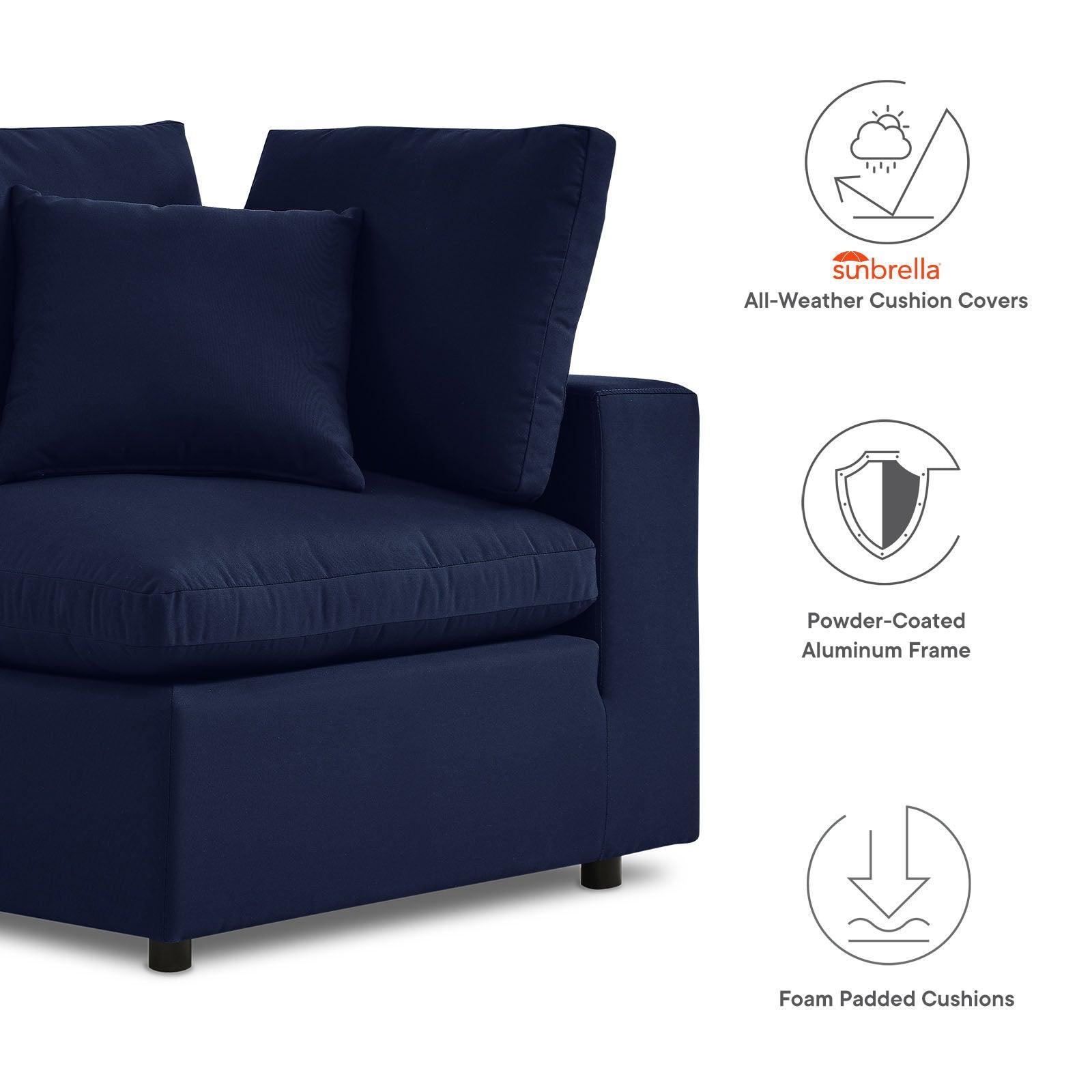 Modway Commix 5-Piece Sunbrella® Outdoor Patio Sectional Sofa FredCo
