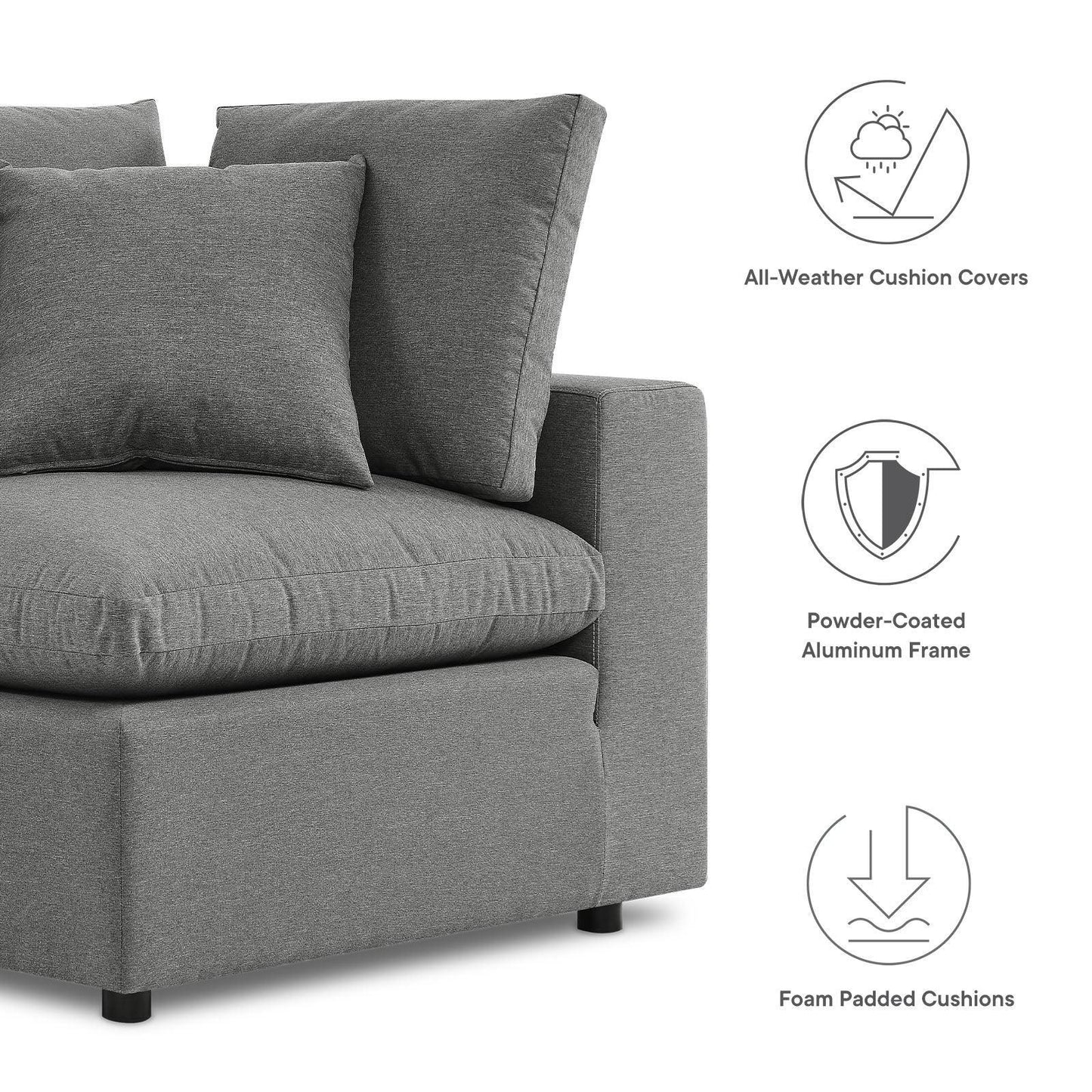 Modway Commix 6-Piece Outdoor Patio Sectional Sofa FredCo