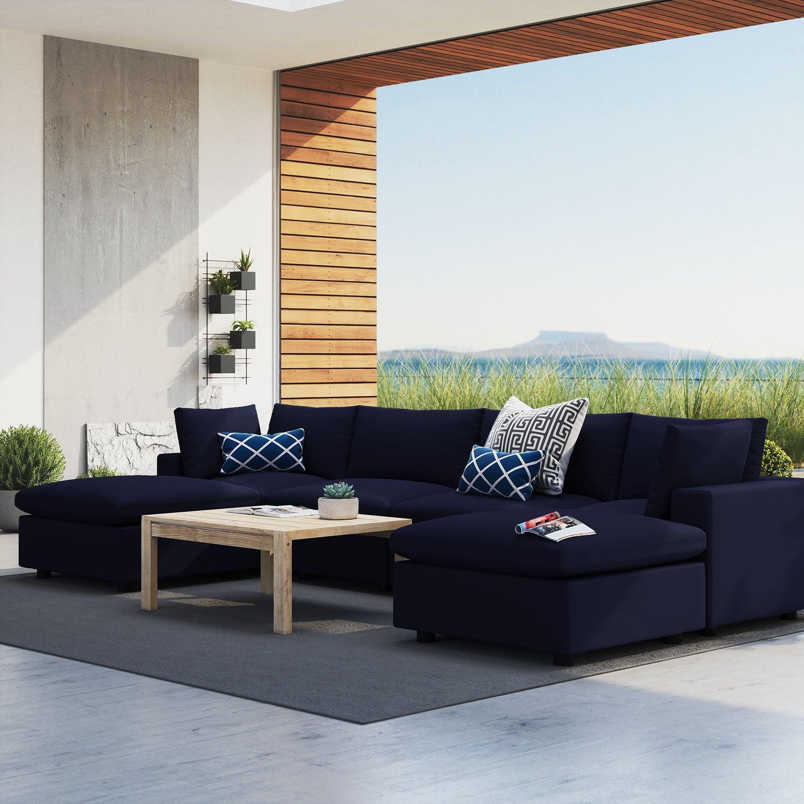 Modway Commix 6-Piece Sunbrella® Outdoor Patio Sectional Sofa FredCo