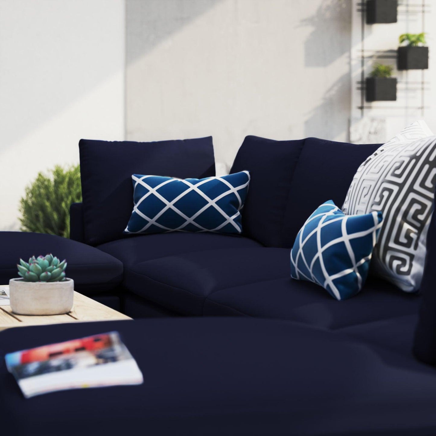 Modway Commix 6-Piece Sunbrella® Outdoor Patio Sectional Sofa FredCo