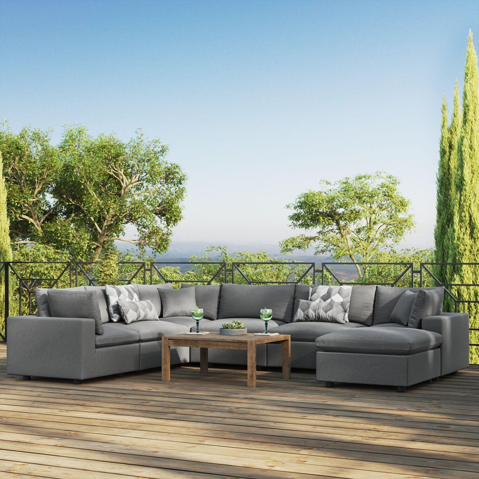 Modway Commix 7-Piece Outdoor Patio Sectional Sofa FredCo