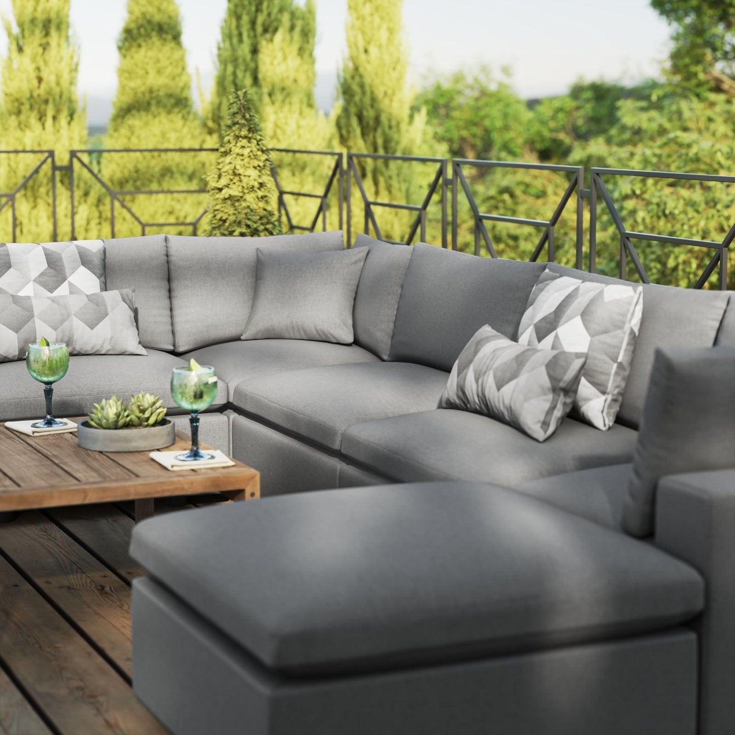 Modway Commix 7-Piece Outdoor Patio Sectional Sofa FredCo