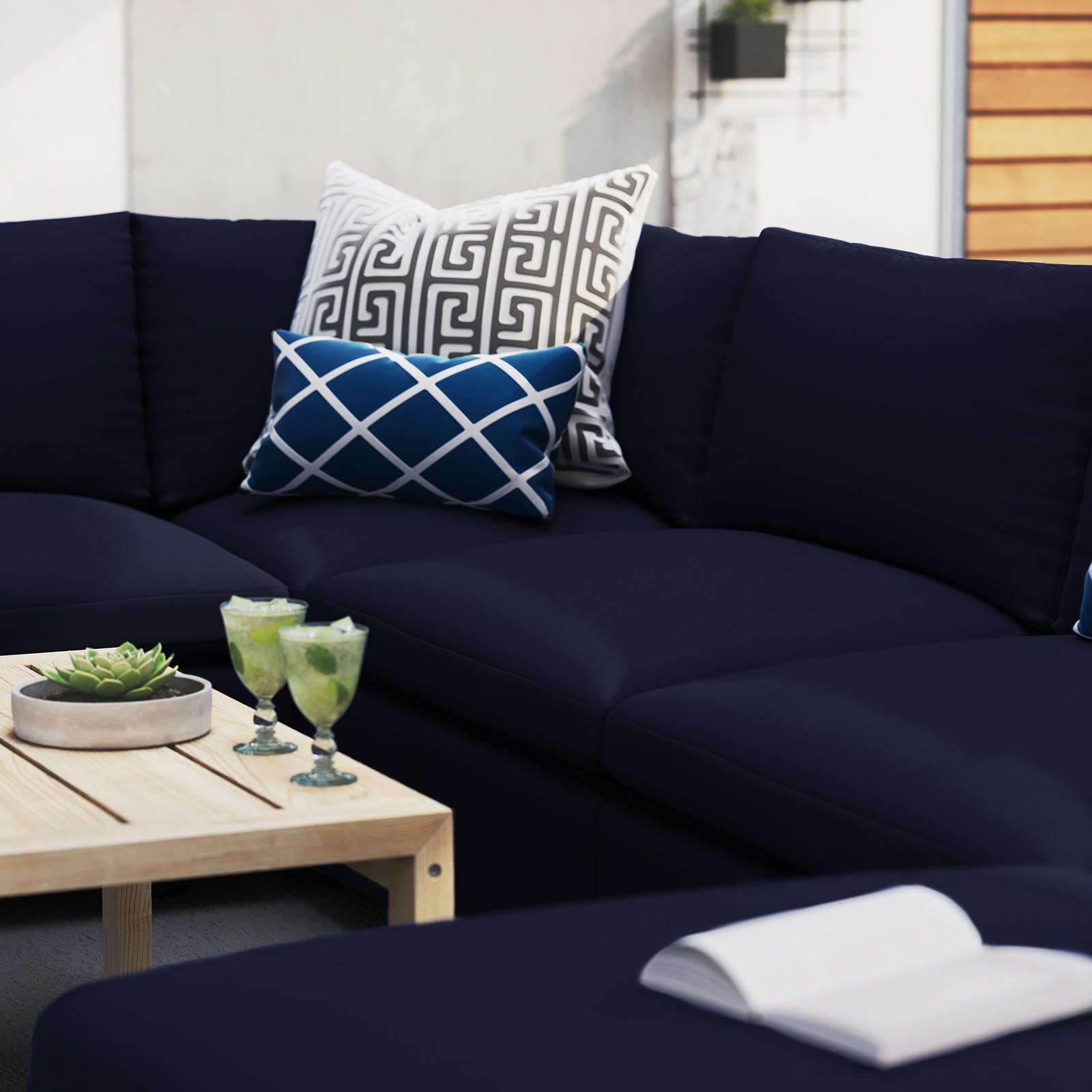 Modway Commix 7-Piece Sunbrella® Outdoor Patio Sectional Sofa FredCo