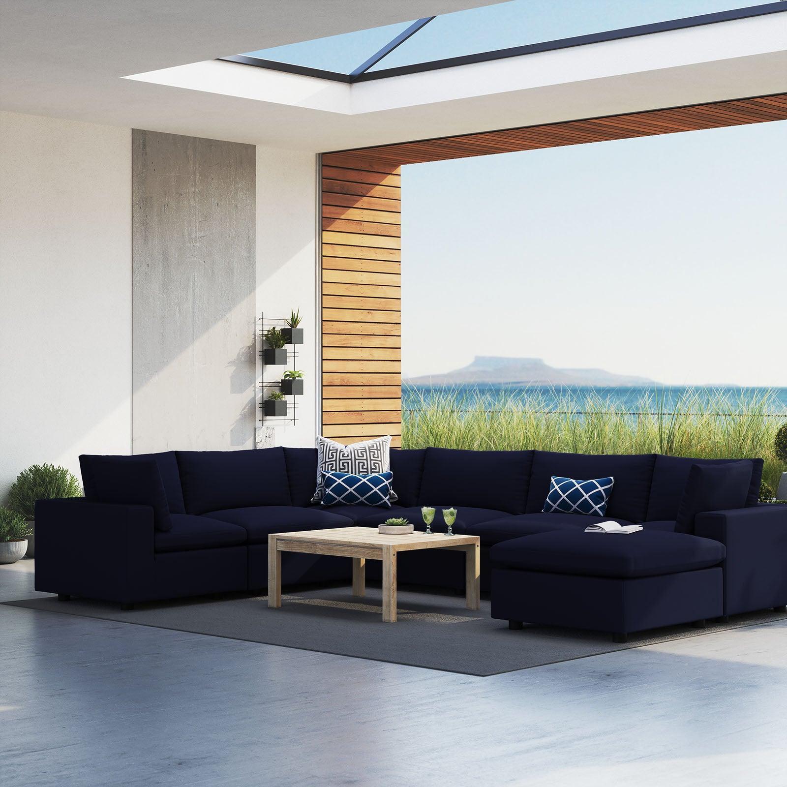 Modway Commix 7-Piece Sunbrella® Outdoor Patio Sectional Sofa FredCo