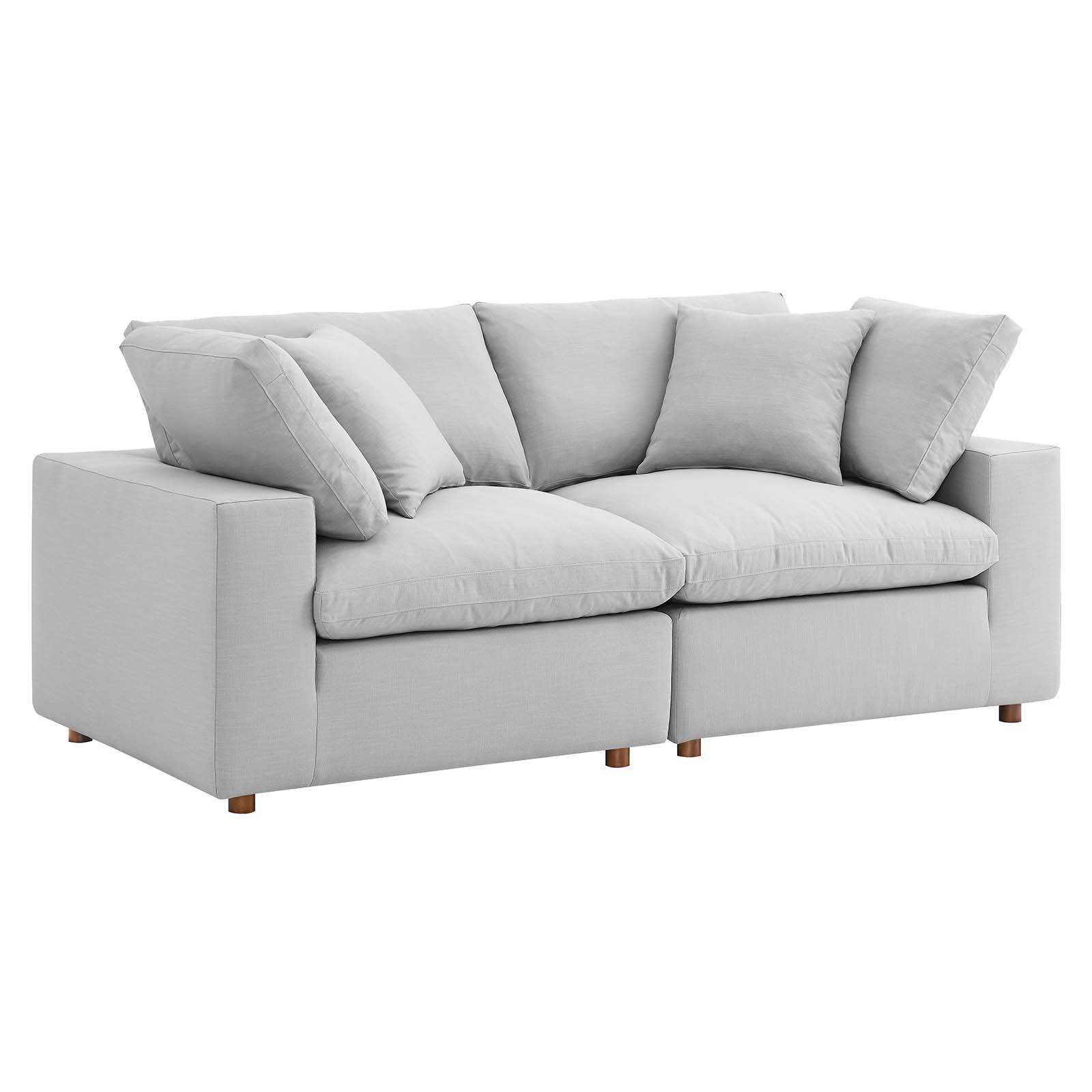 Modway Commix Down Filled Overstuffed 2 Piece Sectional Sofa Set FredCo
