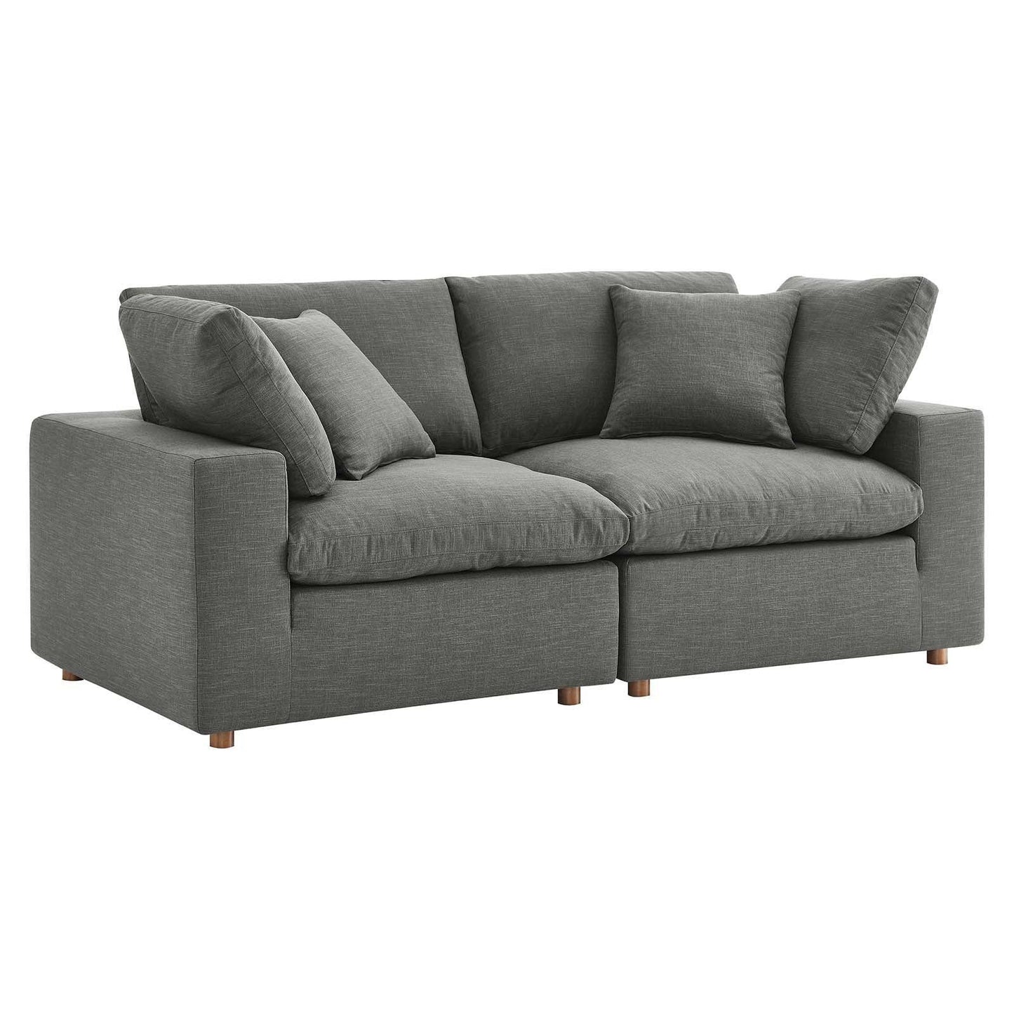 Modway Commix Down Filled Overstuffed 2 Piece Sectional Sofa Set FredCo