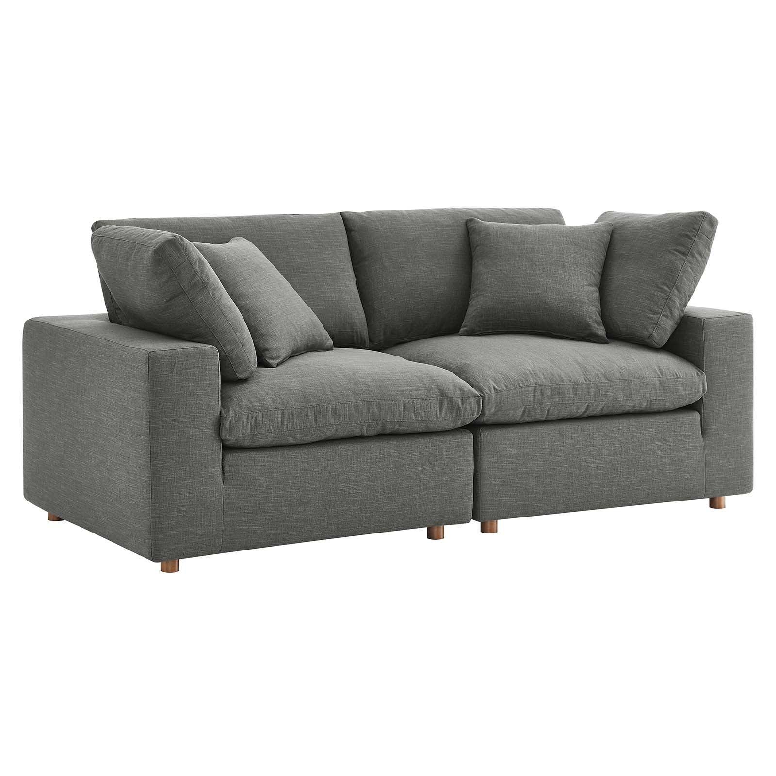 Modway Commix Down Filled Overstuffed 2 Piece Sectional Sofa Set FredCo