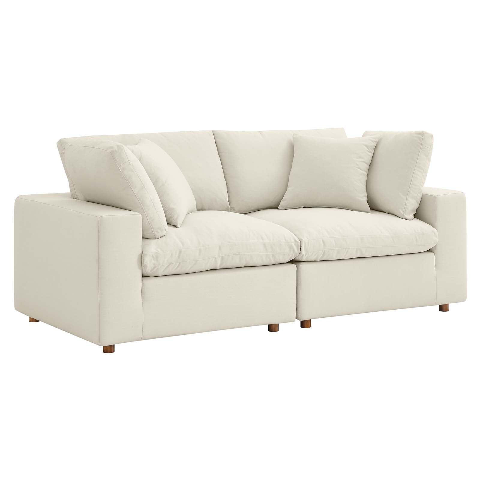 Modway Commix Down Filled Overstuffed 2 Piece Sectional Sofa Set FredCo