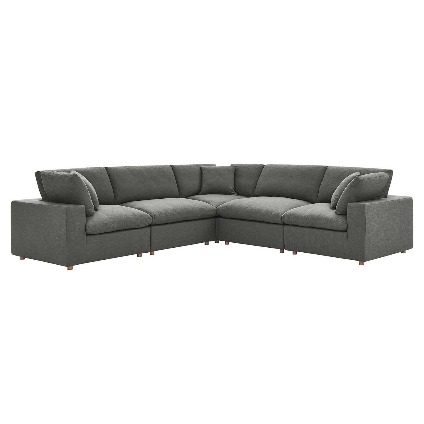 Modway Commix Down Filled Overstuffed 5 Piece 5-Piece Sectional Sofa FredCo