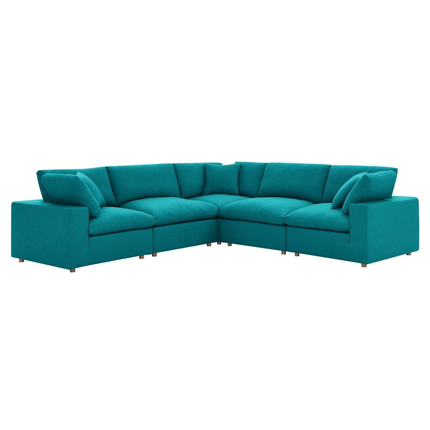 Modway Commix Down Filled Overstuffed 5 Piece 5-Piece Sectional Sofa FredCo
