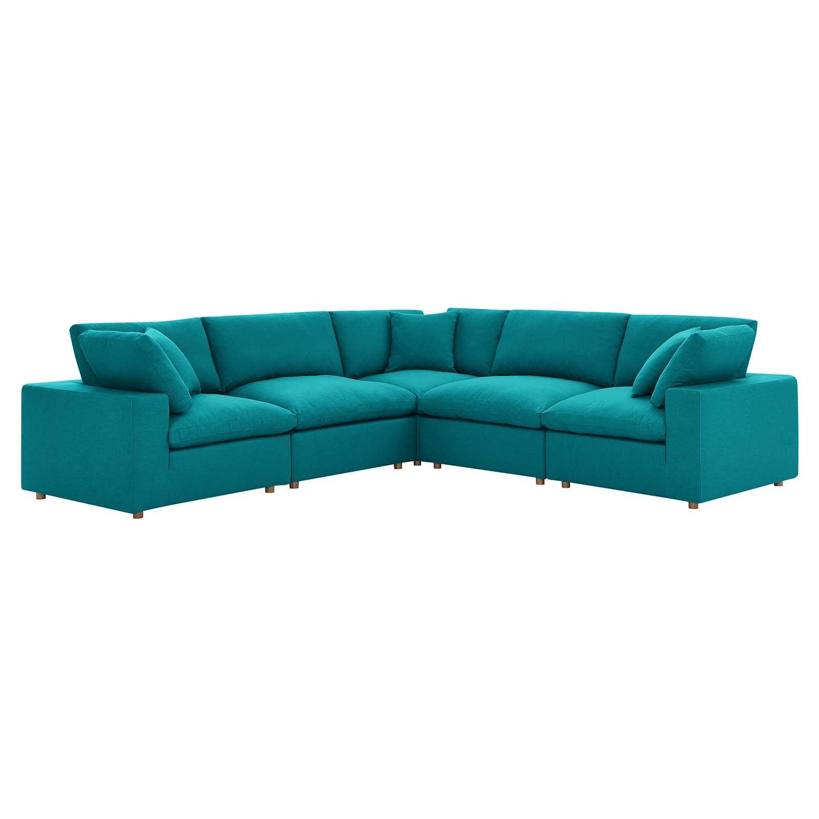 Modway Commix Down Filled Overstuffed 5 Piece 5-Piece Sectional Sofa FredCo