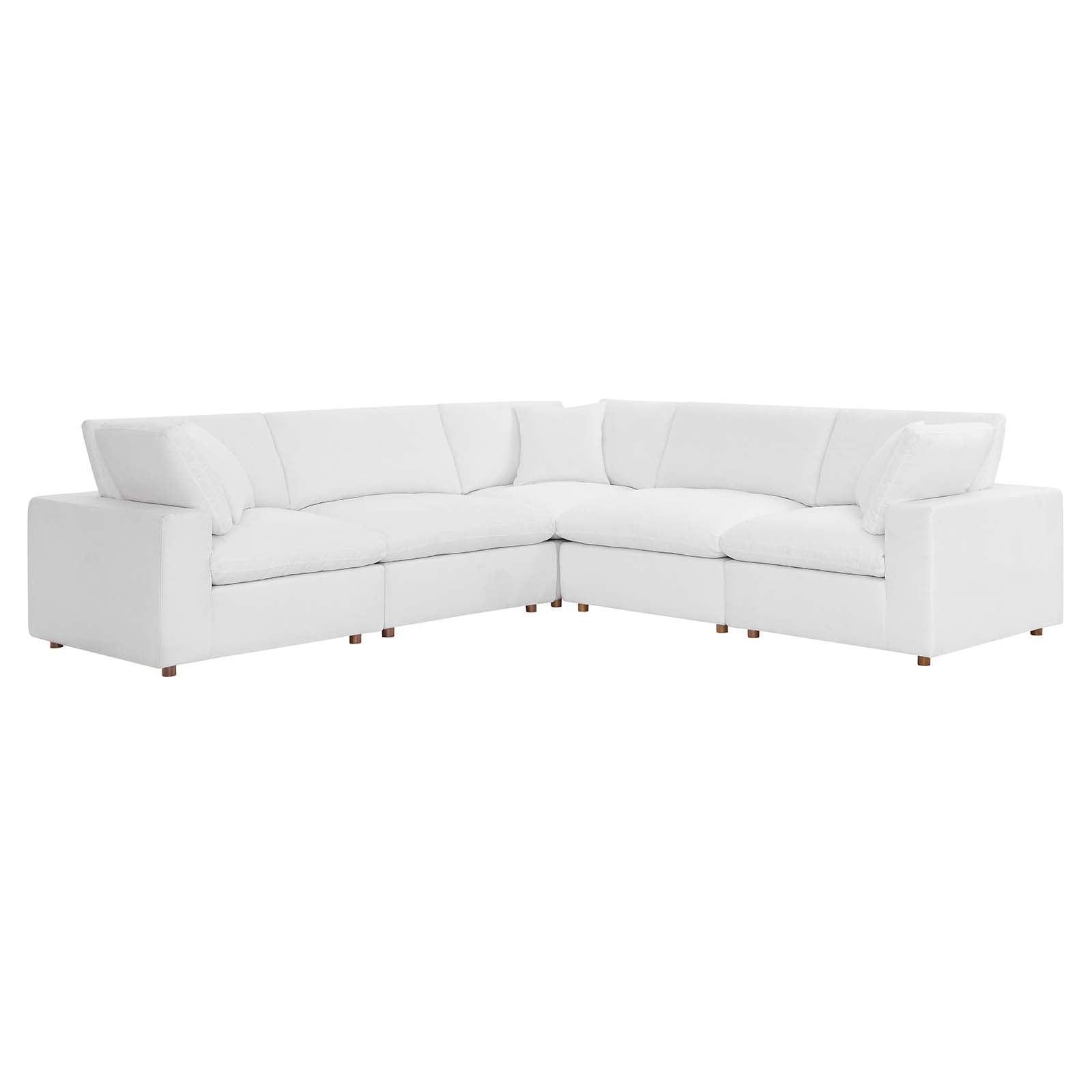 Modway Commix Down Filled Overstuffed 5 Piece 5-Piece Sectional Sofa FredCo