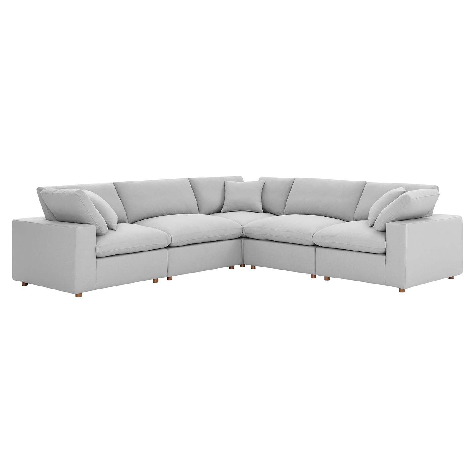 Modway Commix Down Filled Overstuffed 5 Piece 5-Piece Sectional Sofa FredCo