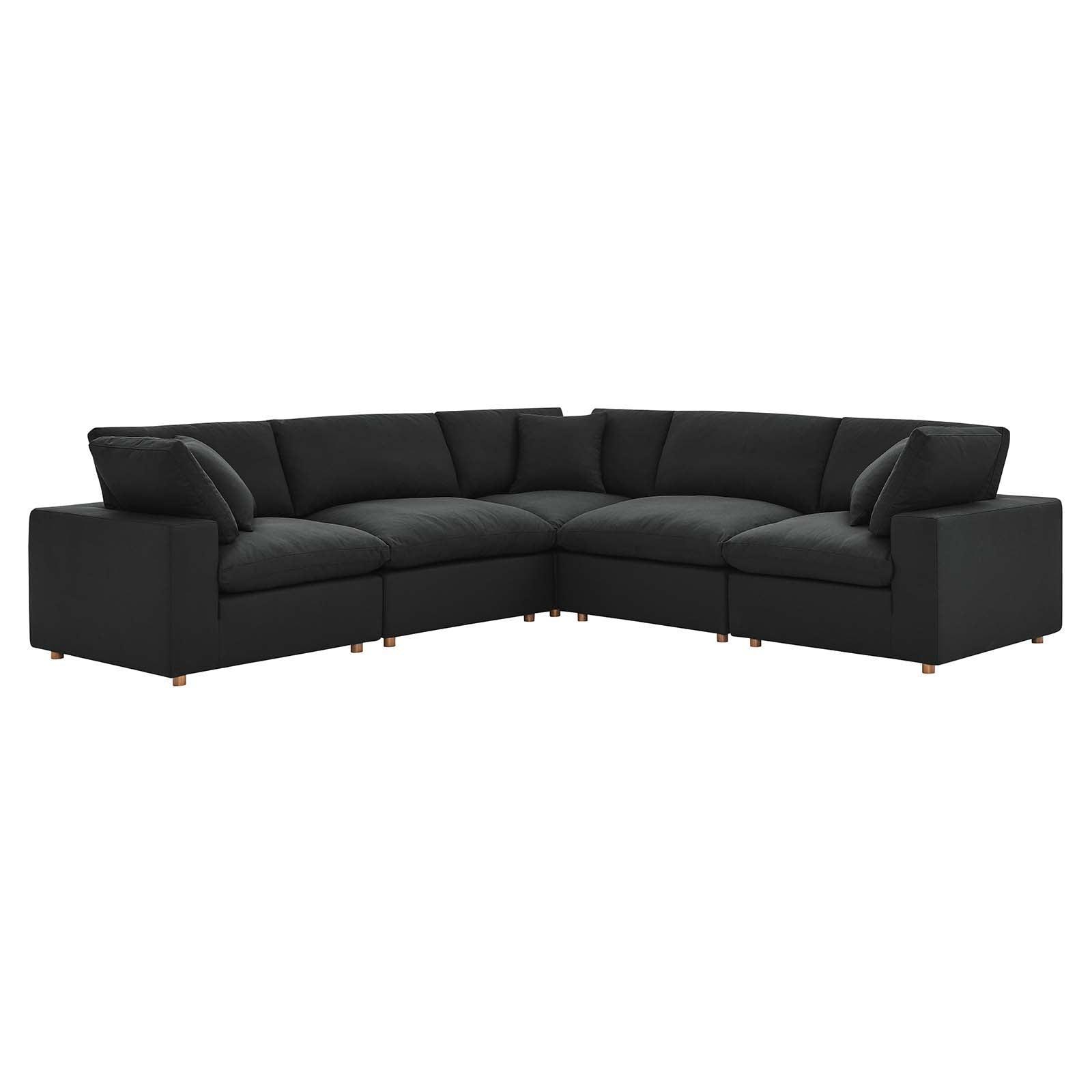 Modway Commix Down Filled Overstuffed 5 Piece 5-Piece Sectional Sofa FredCo