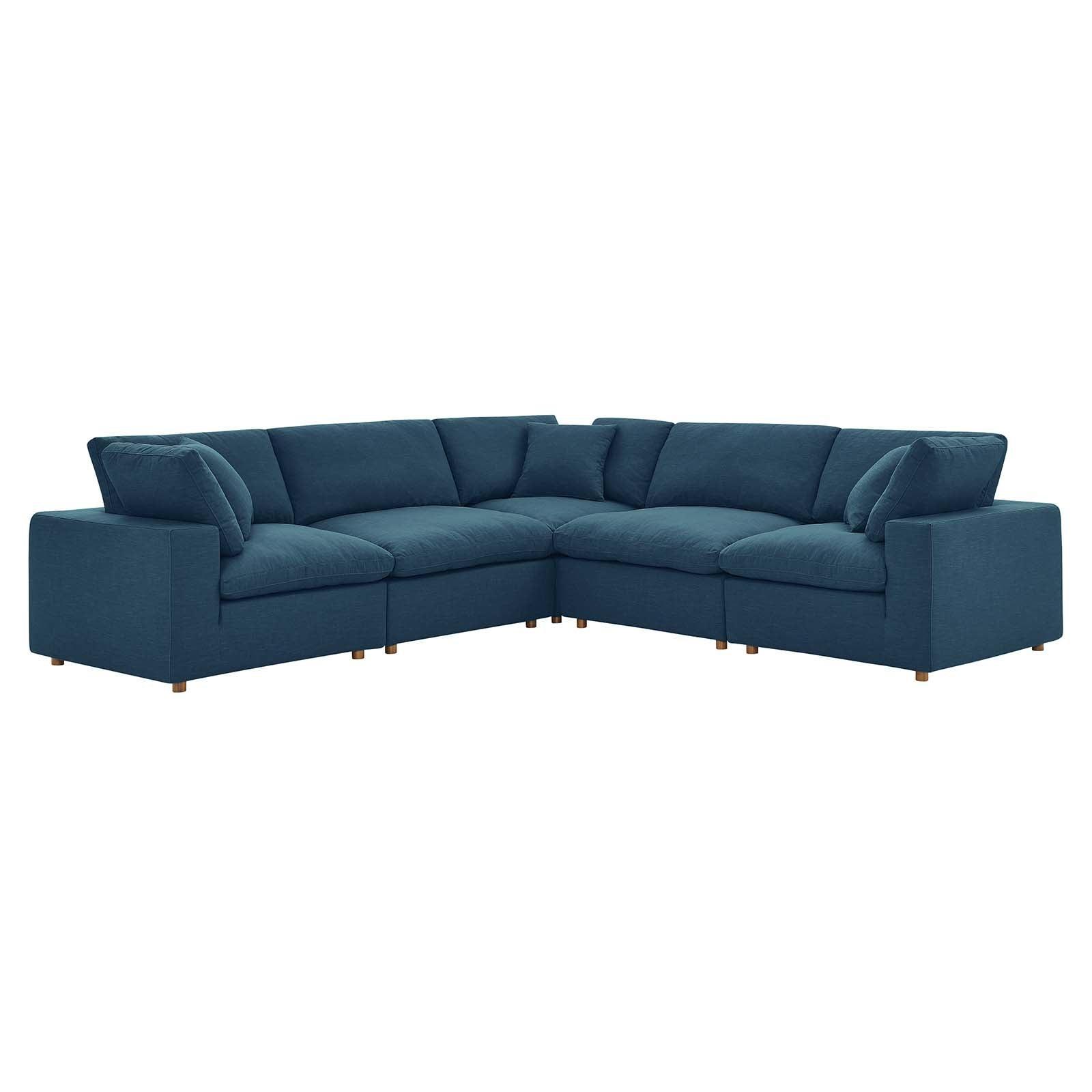 Modway Commix Down Filled Overstuffed 5 Piece 5-Piece Sectional Sofa FredCo