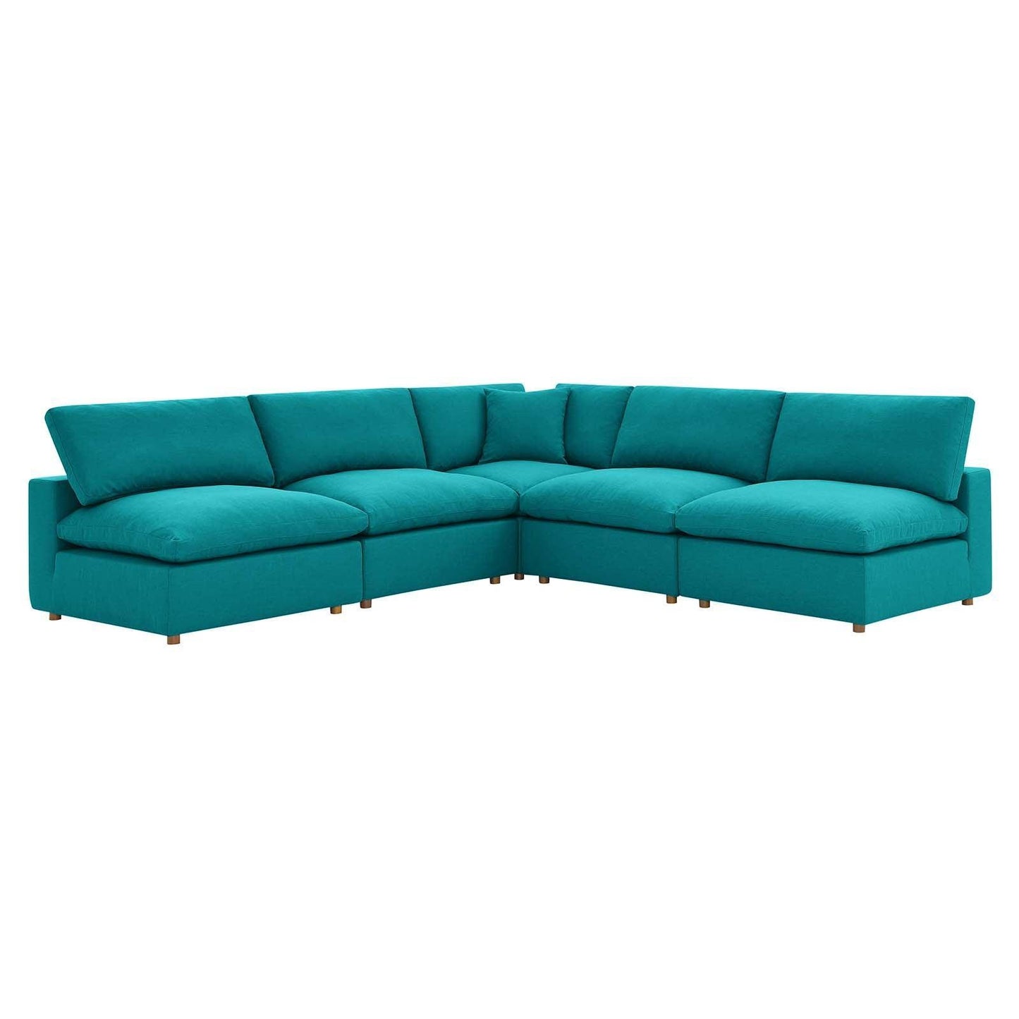 Modway Commix Down Filled Overstuffed 5-Piece Armless Sectional Sofa FredCo