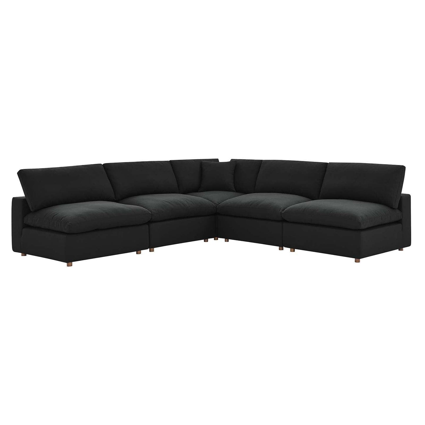 Modway Commix Down Filled Overstuffed 5-Piece Armless Sectional Sofa FredCo
