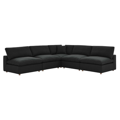 Modway Commix Down Filled Overstuffed 5-Piece Armless Sectional Sofa FredCo