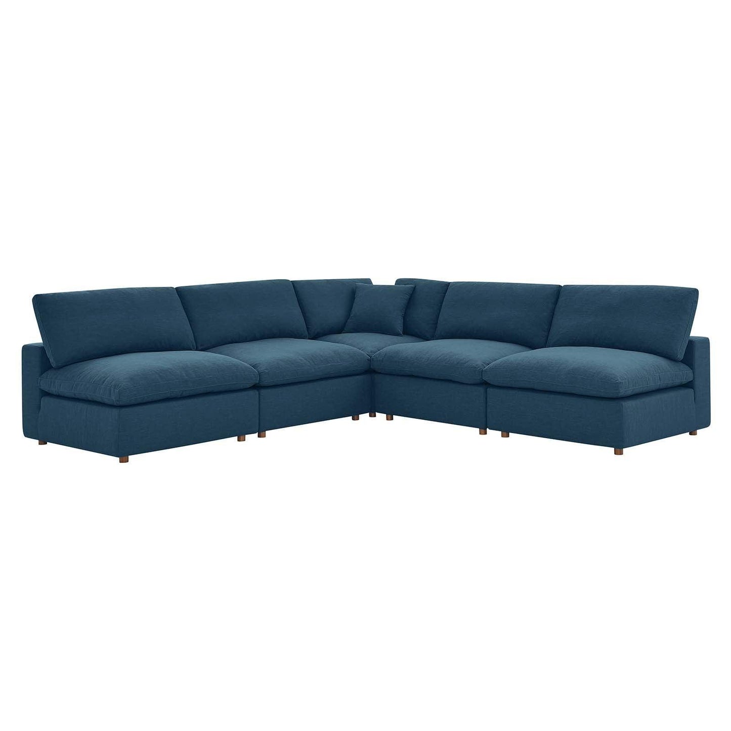 Modway Commix Down Filled Overstuffed 5-Piece Armless Sectional Sofa FredCo
