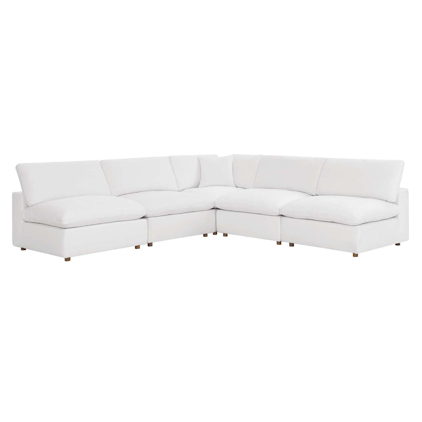 Modway Commix Down Filled Overstuffed 5-Piece Armless Sectional Sofa FredCo