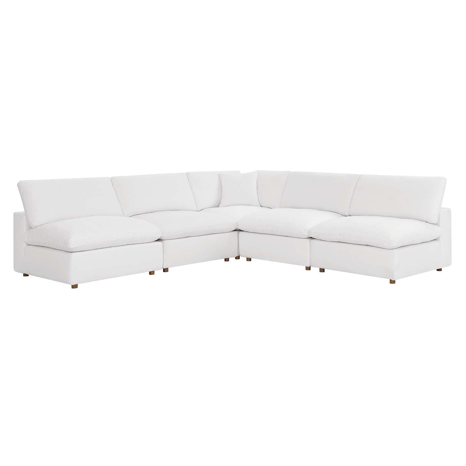 Modway Commix Down Filled Overstuffed 5-Piece Armless Sectional Sofa FredCo