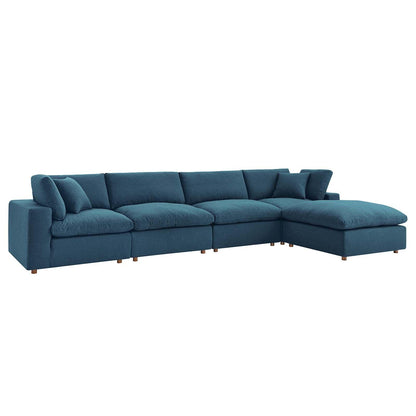 Modway Commix Down Filled Overstuffed 5 Piece Sectional Sofa Set FredCo