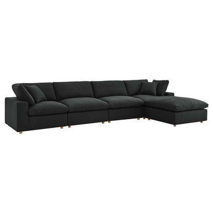Modway Commix Down Filled Overstuffed 5 Piece Sectional Sofa Set FredCo
