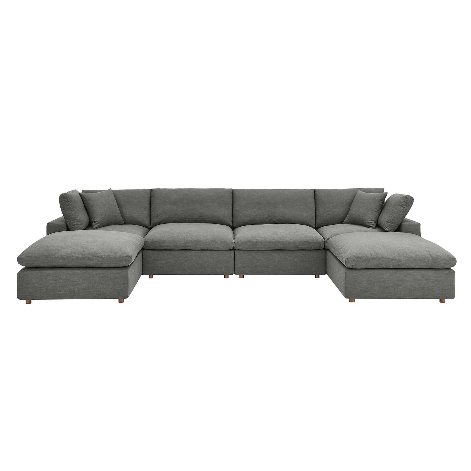 Modway Commix Down Filled Overstuffed 6-Piece Sectional Sofa FredCo