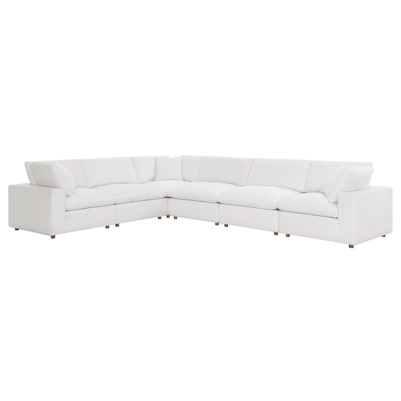 Modway Commix Down Filled Overstuffed 6 Piece Sectional Sofa Set FredCo