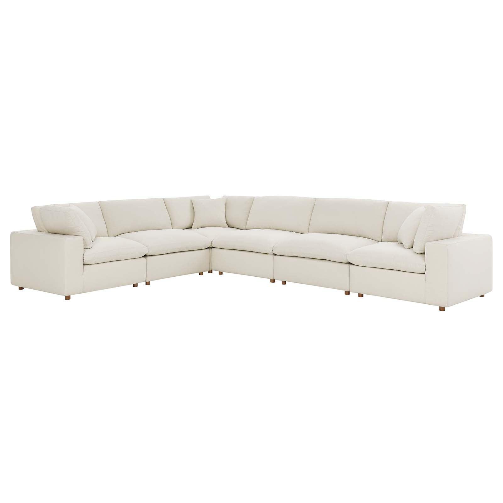 Modway Commix Down Filled Overstuffed 6 Piece Sectional Sofa Set FredCo