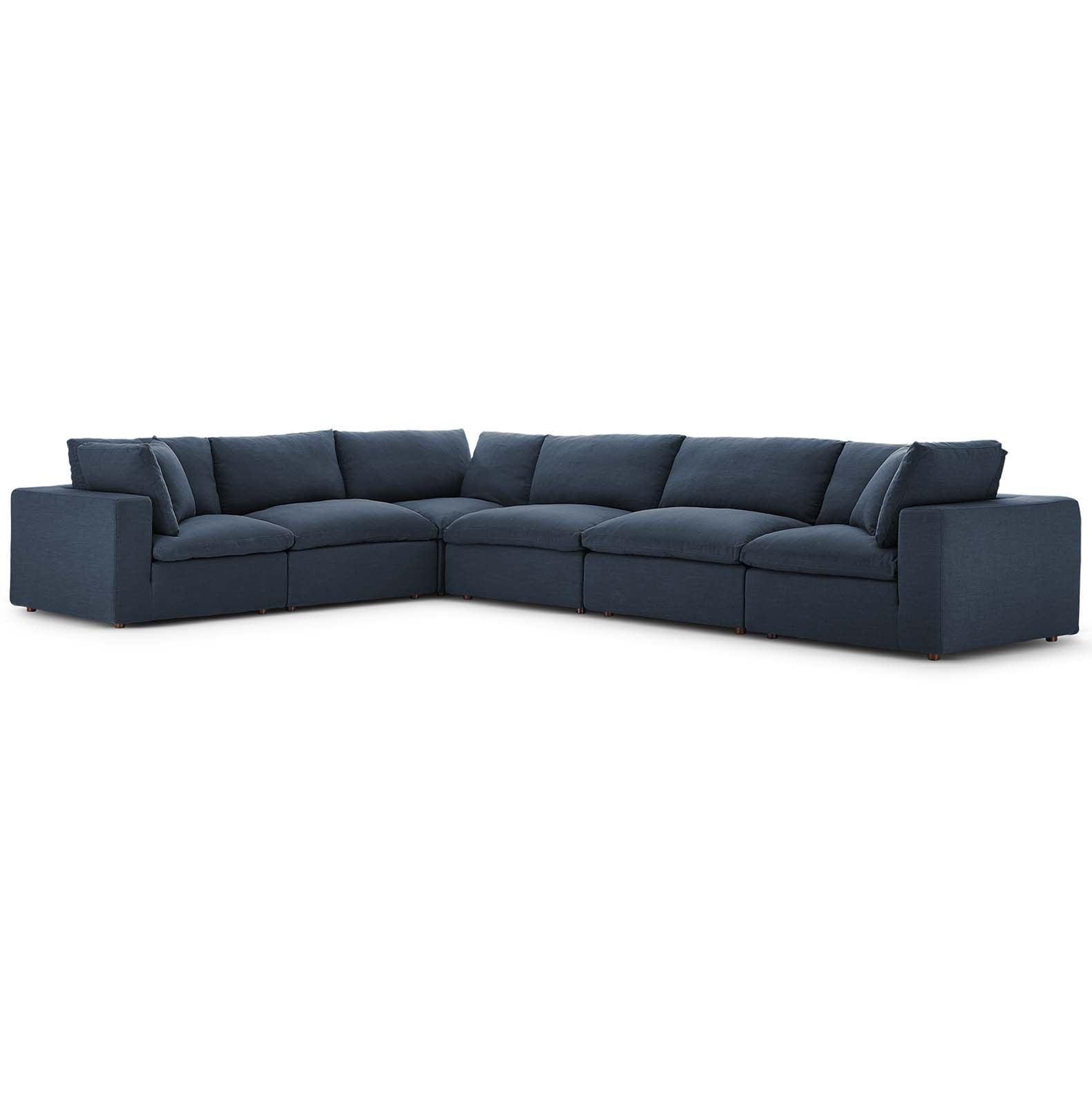 Modway Commix Down Filled Overstuffed 6 Piece Sectional Sofa Set FredCo