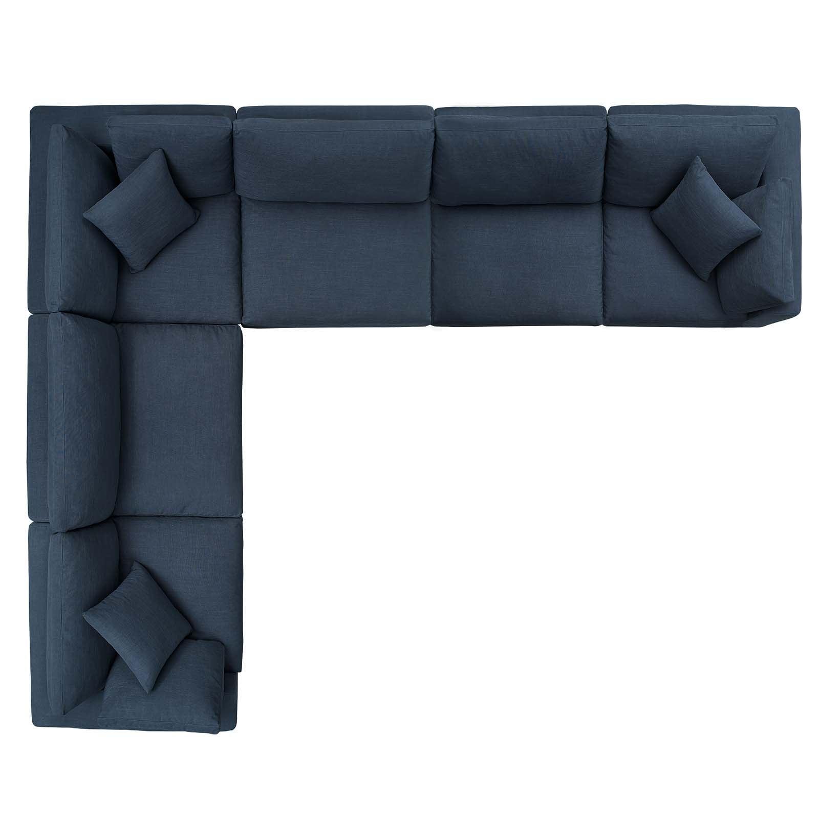 Modway Commix Down Filled Overstuffed 6 Piece Sectional Sofa Set FredCo