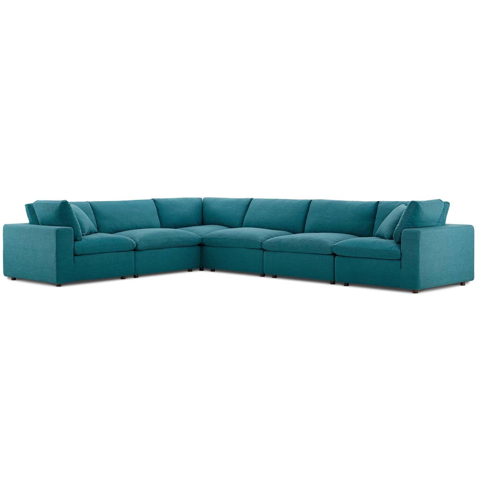 Modway Commix Down Filled Overstuffed 6 Piece Sectional Sofa Set FredCo