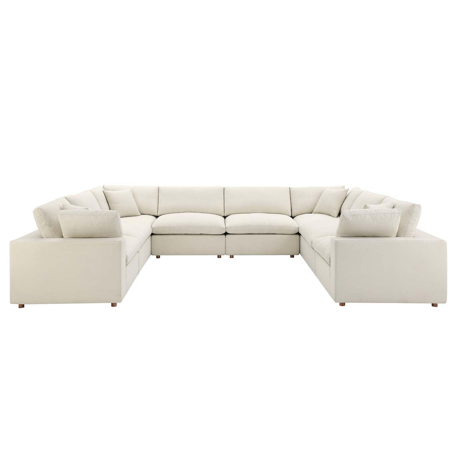 Modway Commix Down Filled Overstuffed 8-Piece Sectional Sofa FredCo