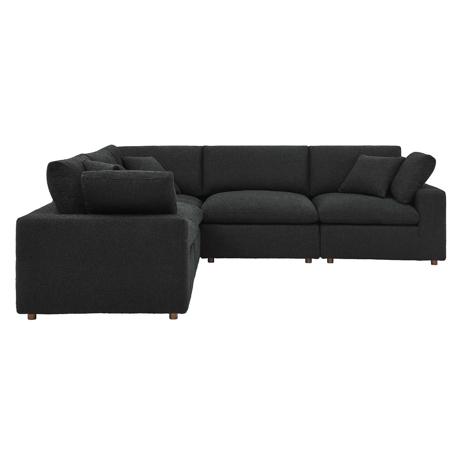 Modway Commix Down Filled Overstuffed Boucle 5-Piece Sectional Sofa FredCo