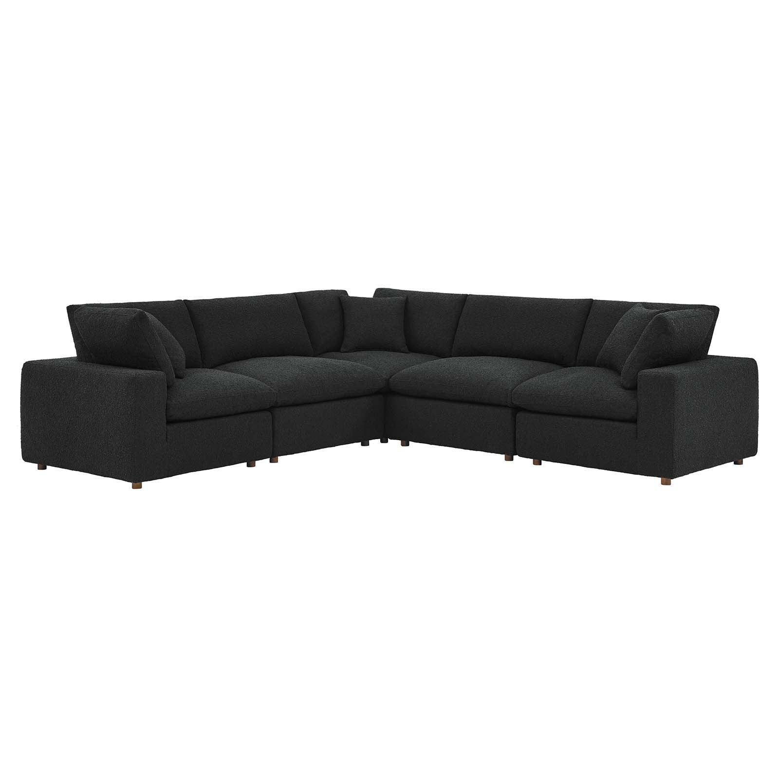 Modway Commix Down Filled Overstuffed Boucle 5-Piece Sectional Sofa FredCo