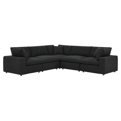 Modway Commix Down Filled Overstuffed Boucle 5-Piece Sectional Sofa FredCo