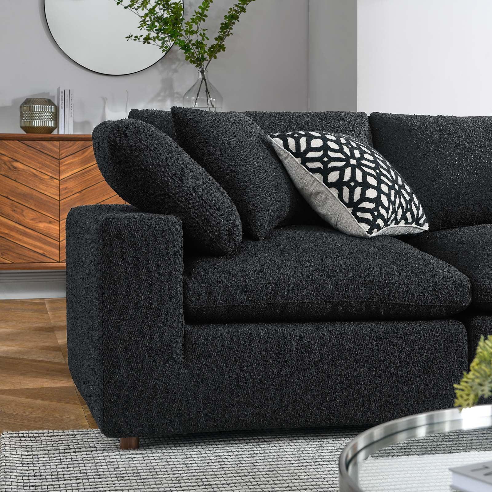 Modway Commix Down Filled Overstuffed Boucle 5-Piece Sectional Sofa FredCo