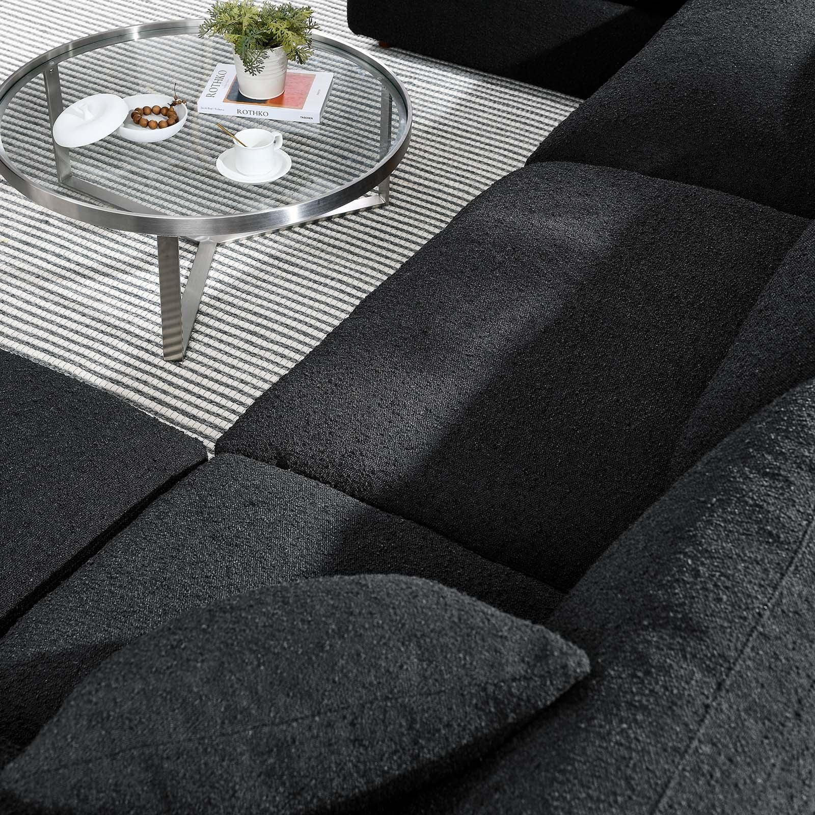 Modway Commix Down Filled Overstuffed Boucle 6-Piece Sectional Sofa FredCo
