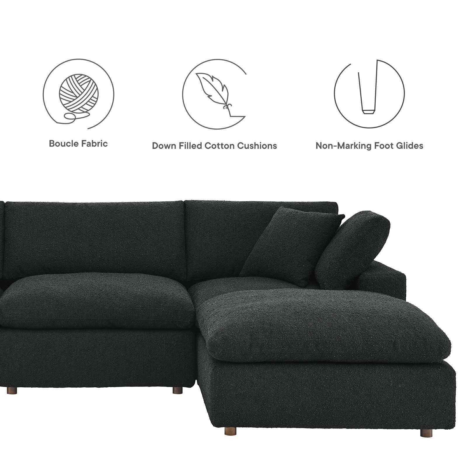 Modway Commix Down Filled Overstuffed Boucle 6-Piece Sectional Sofa FredCo