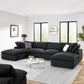Modway Commix Down Filled Overstuffed Boucle 6-Piece Sectional Sofa FredCo