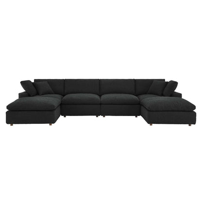 Modway Commix Down Filled Overstuffed Boucle 6-Piece Sectional Sofa FredCo